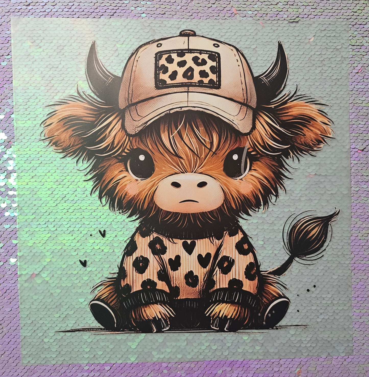 Highland Cow Leopard Print