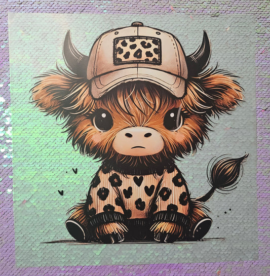 Highland Cow Leopard Print