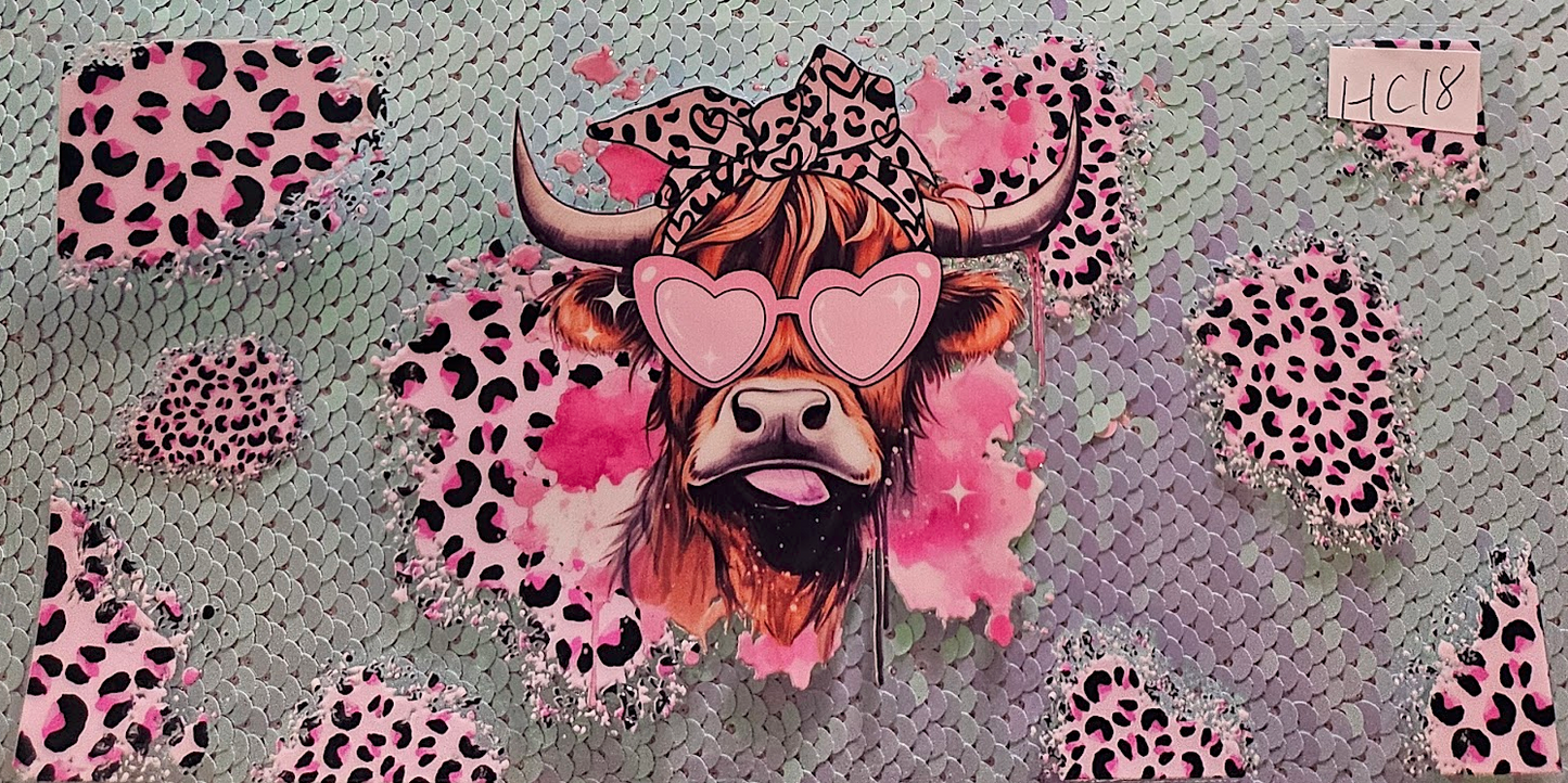 Highland Cow Pink Print