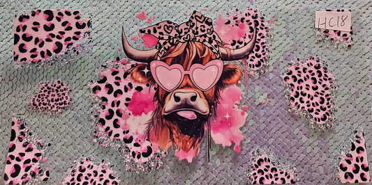 Highland Cow Pink Print