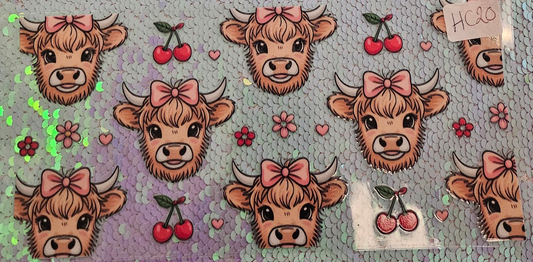 Highland Cow cherry and bows