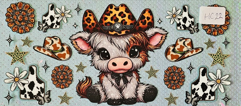 Highland Cow Leopard Print Hat