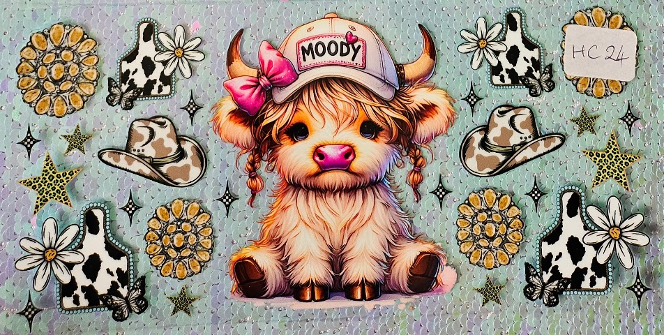 Highland Cow Pink Moody