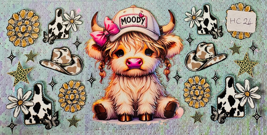 Highland Cow Pink Moody