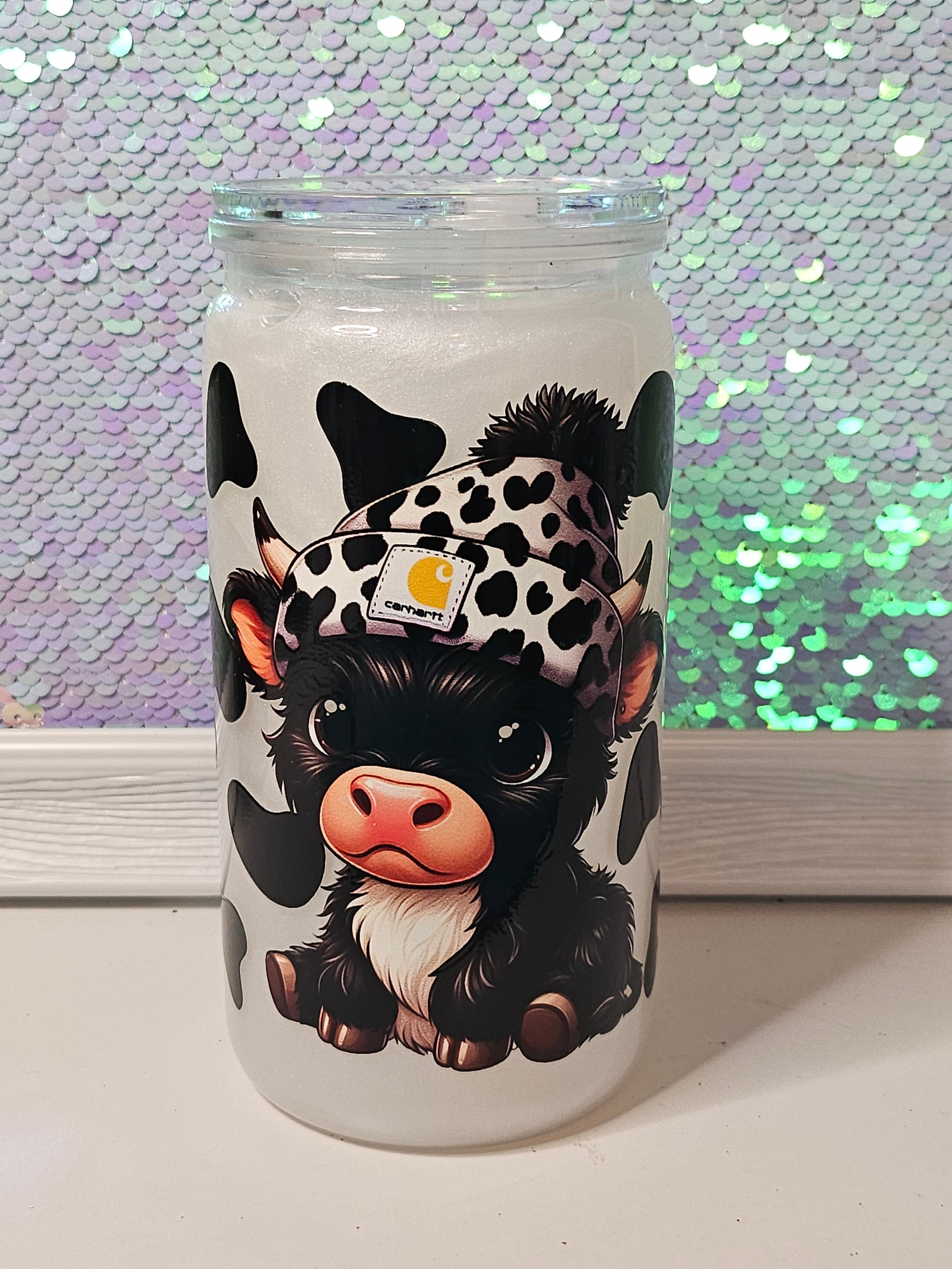 HIGHLAND COW WHITE MICA