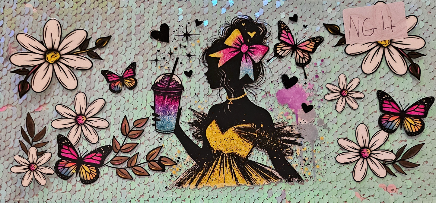 colourful girl silhouette