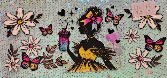 colourful girl silhouette