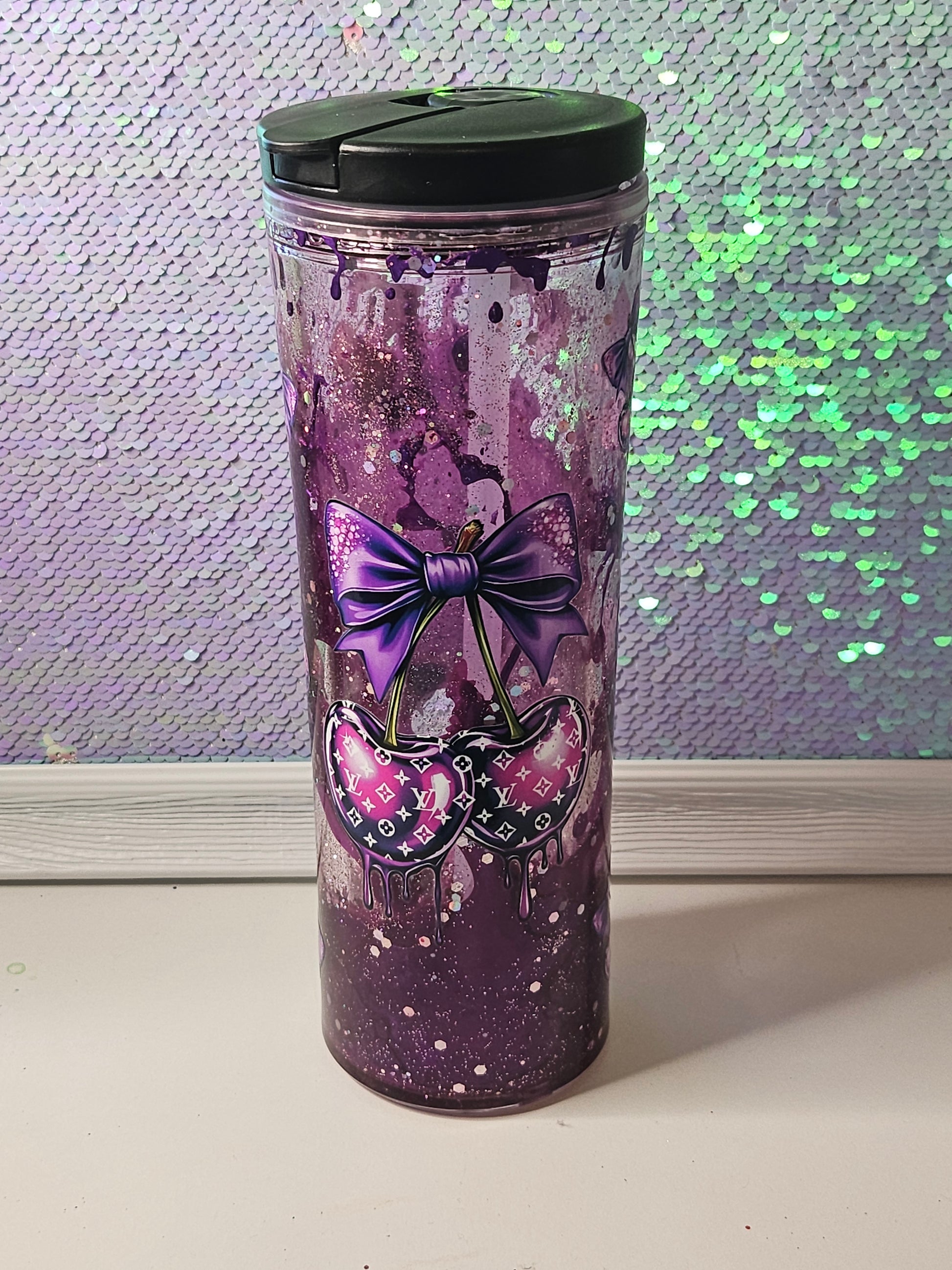 PURPLE LV CHERRY SPORTS BOTTLE