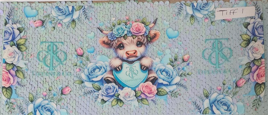 Tiffany Highland Cow Blue